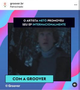 promoção musical Ad da Groover no Instagram