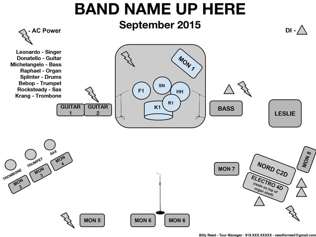Tech Rider: Diagramma del Palco